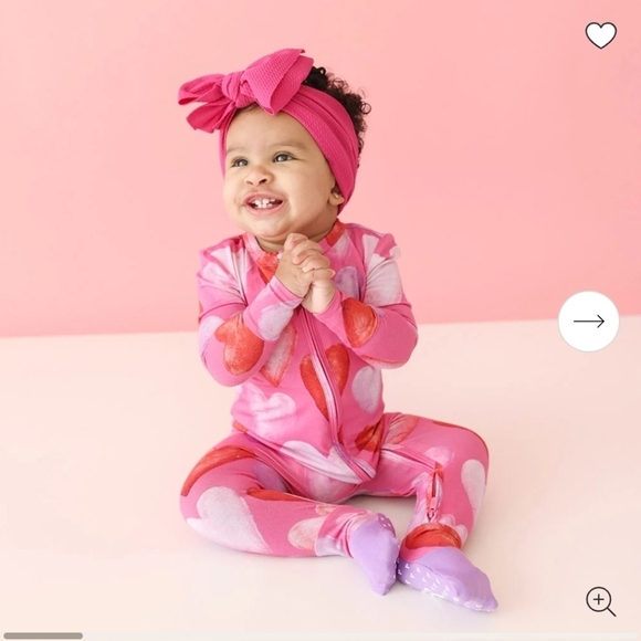 Posh Peanut Other - Posh Peanut Bamboo Convertible Baby Sleepers Pajama- Posh Valentine Size Newborn
